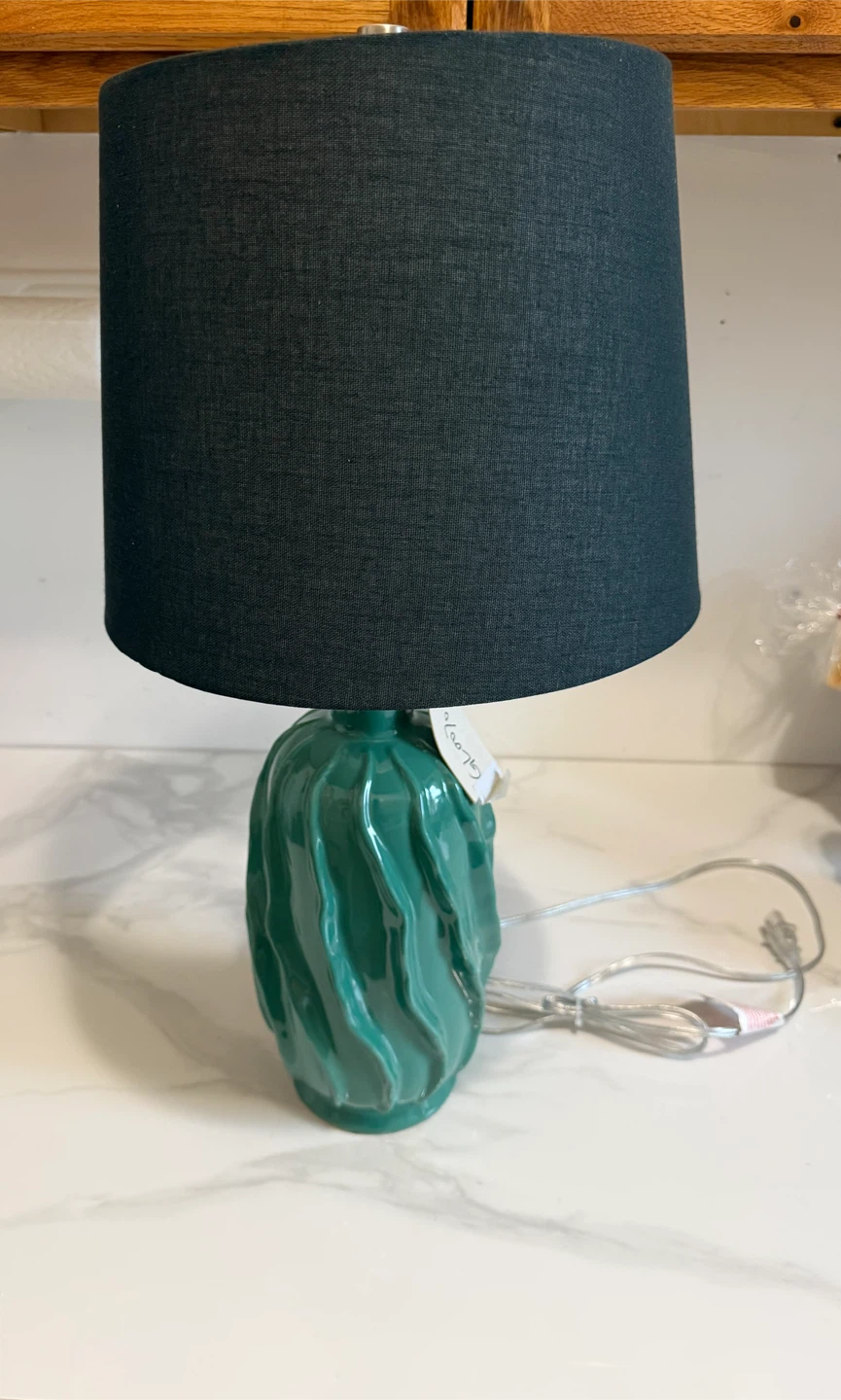 3 Table Lamp with Marble Base and Gold Accents