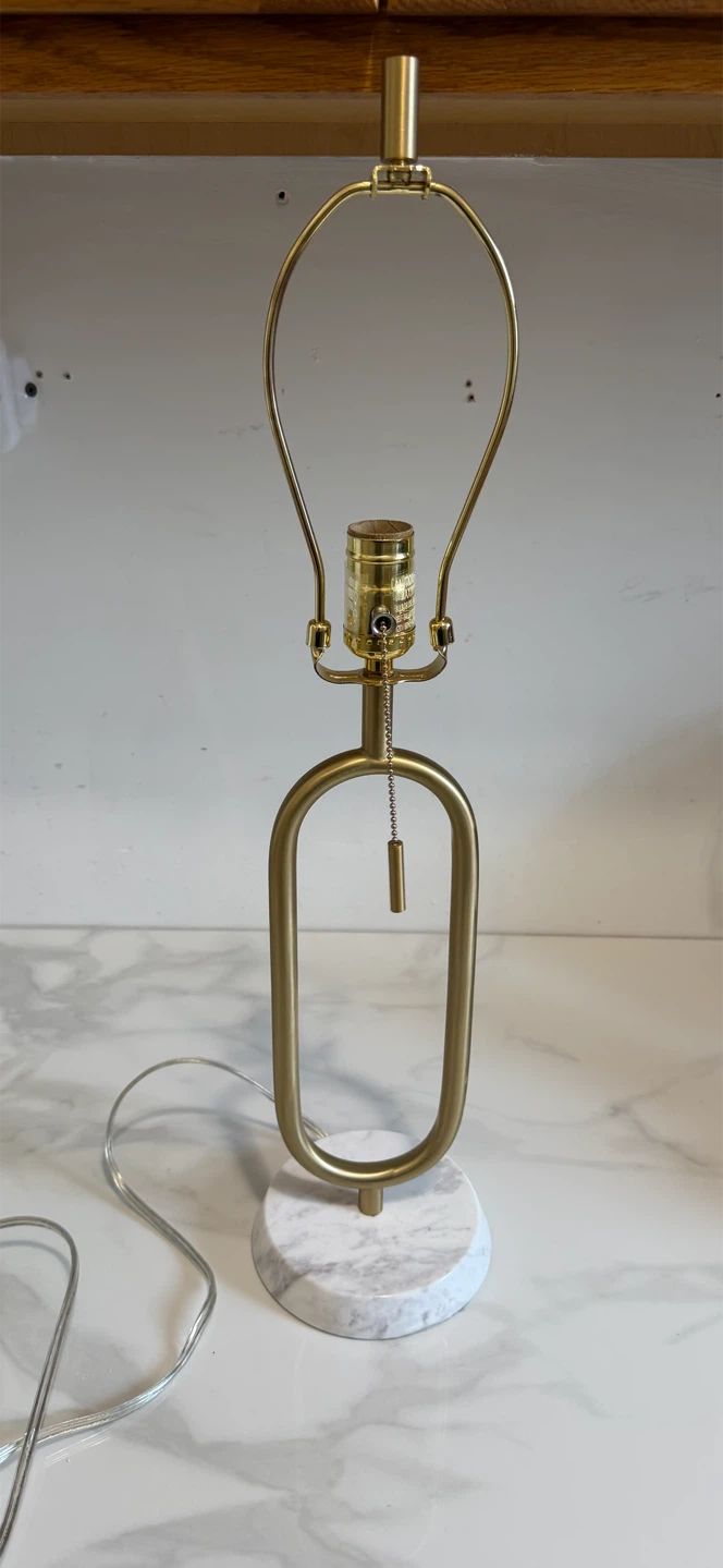 3 Table Lamp with Marble Base and Gold Accents - photo 4
