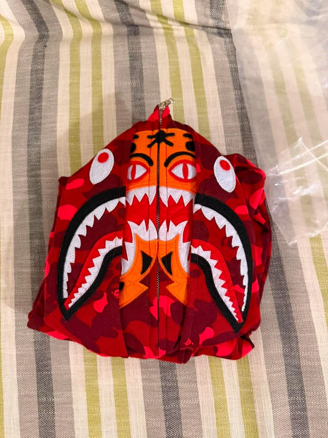 BAPE Red Camo Shark Full Zip Hoodie
