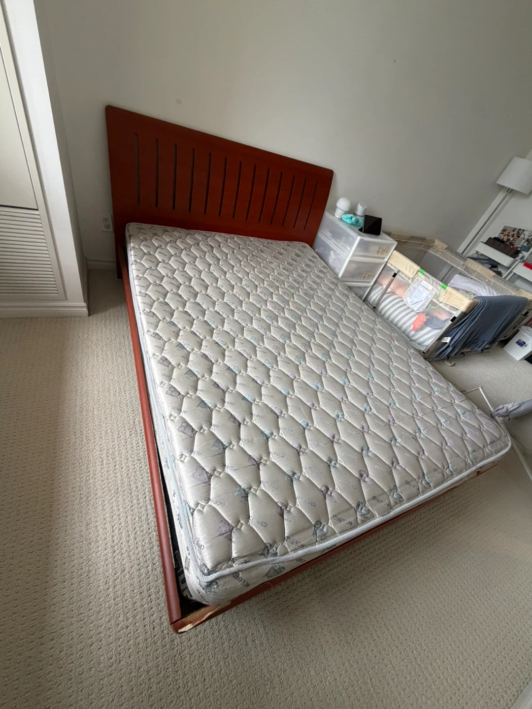 Queen size bed frame & mattress - photo 3
