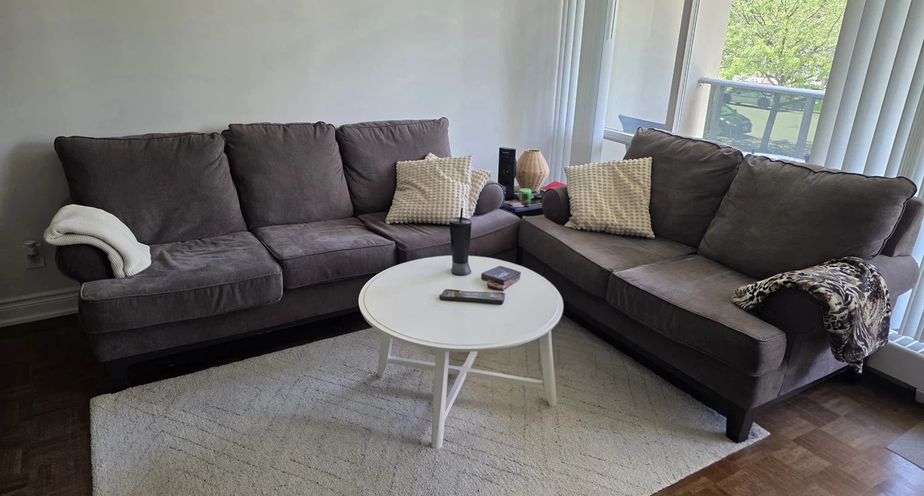 Grey sectional sofa set + Table
