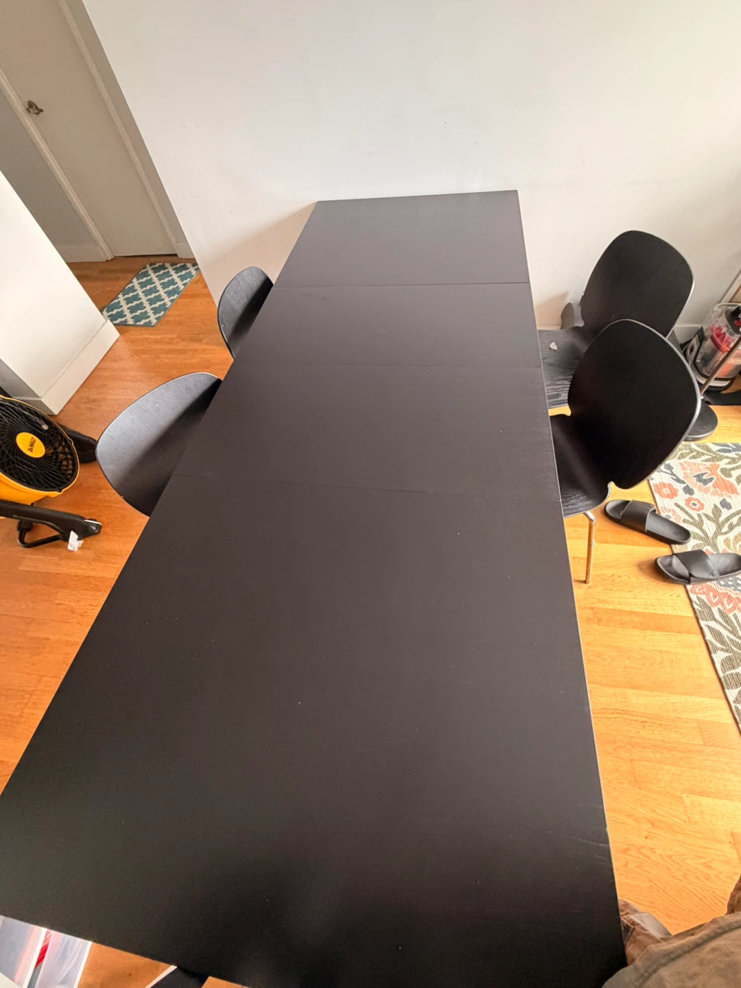 IKEA Black Extendable Dining Table with 4 Chairs - photo 5