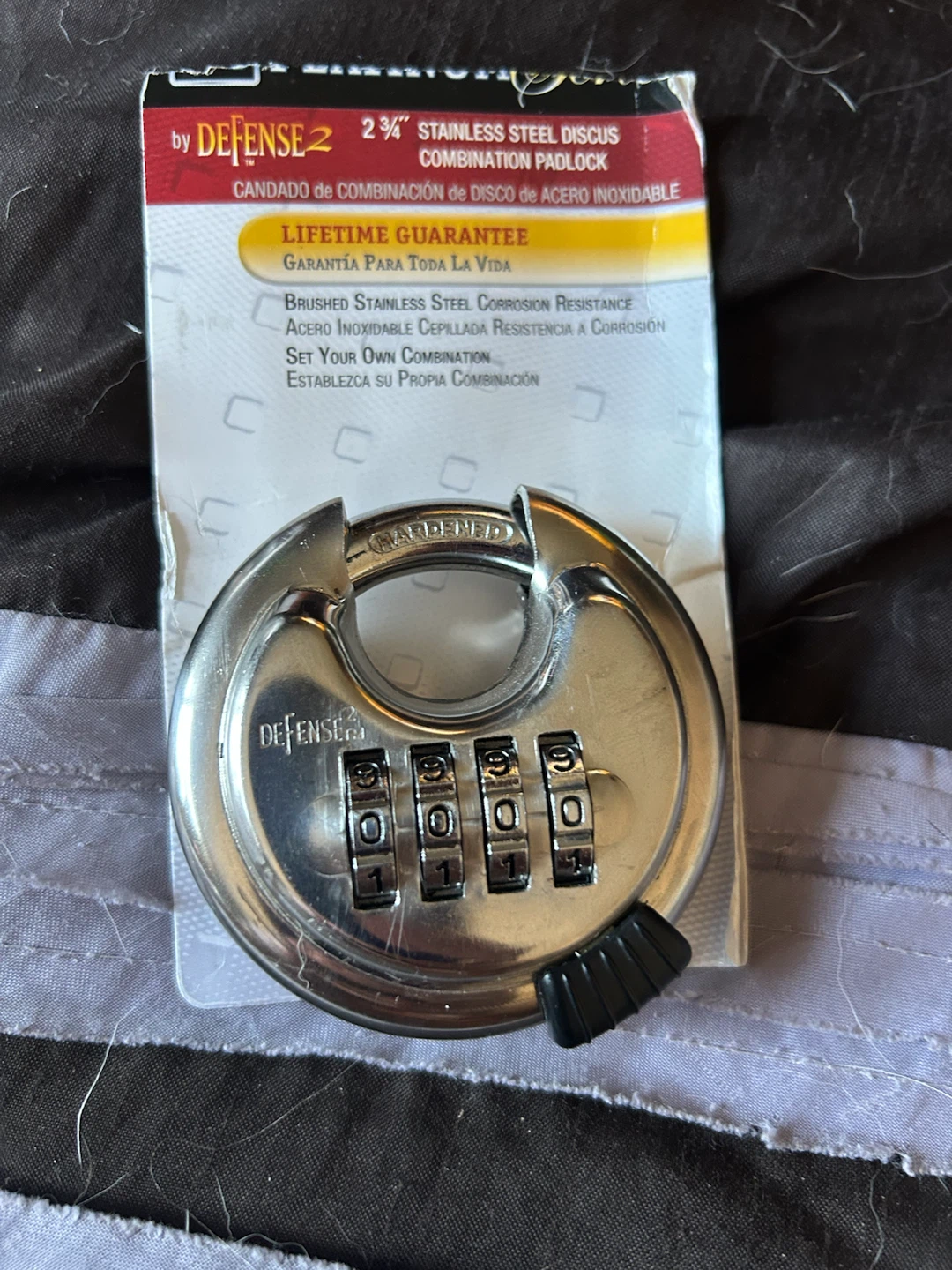 Defense 2 3/4 inch Stainless Steel Discus Combination Padlock