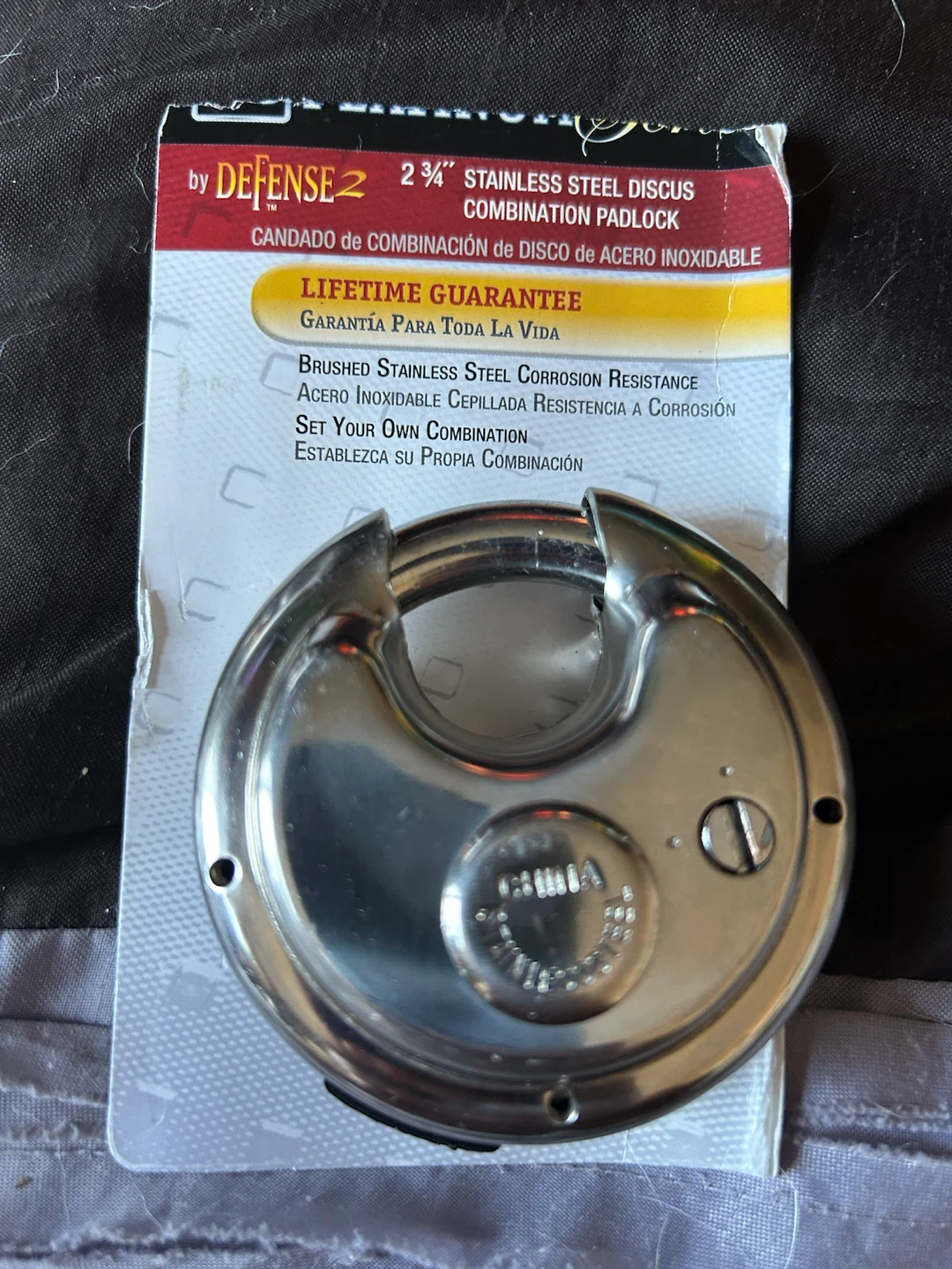 Defense 2 3/4 inch Stainless Steel Discus Combination Padlock - photo 2