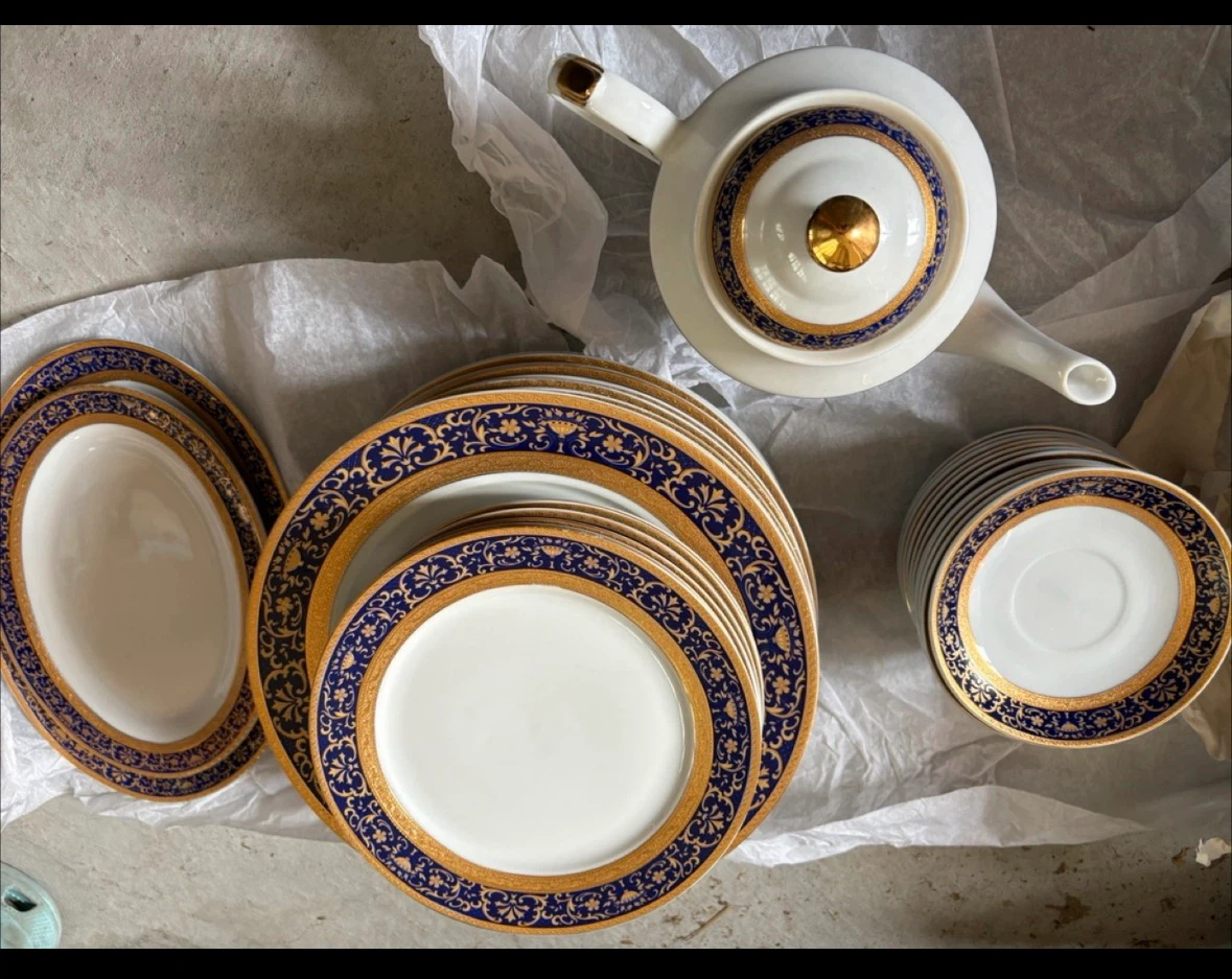 Cobalt Blue and Gold Dinnerware Set