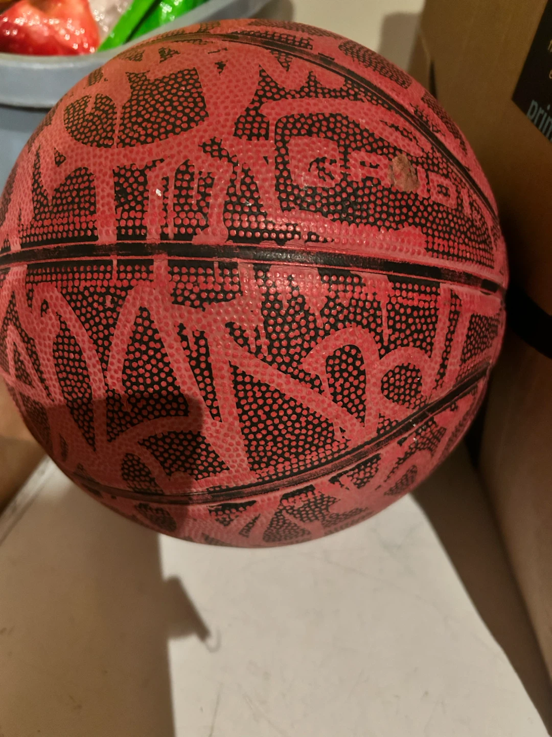 Red and Black Graffiti Pattern Basketball