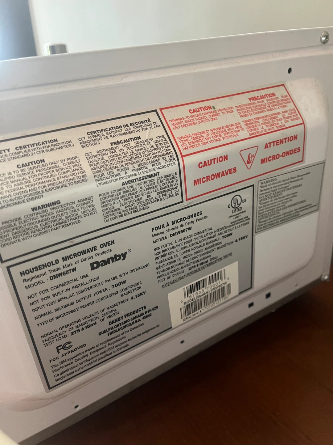 Danby 700W Household Microwave Oven DMW607W - photo 2