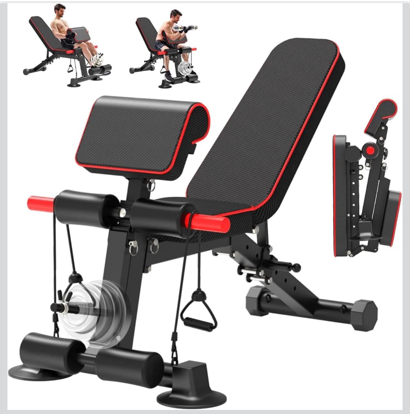 Adjustable Weight Bench with Leg Extension and Preacher Pad
