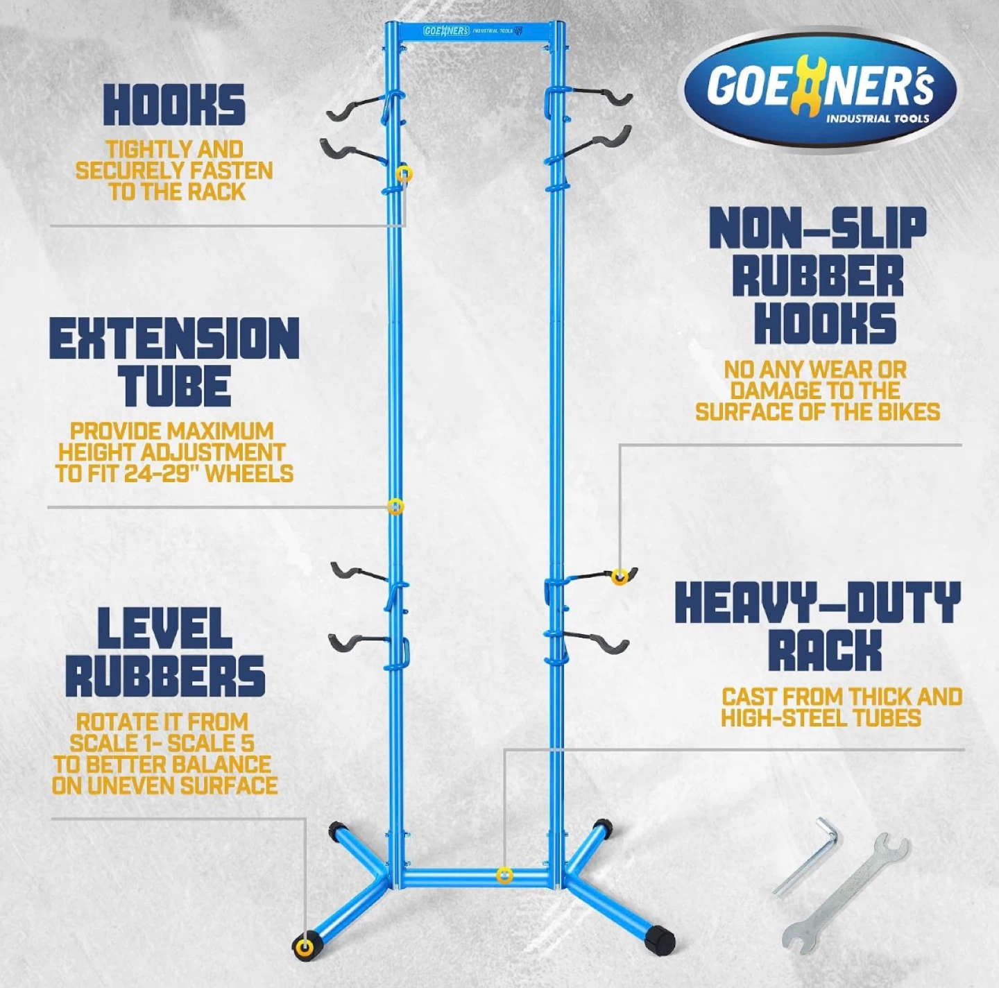 GOEHNER's 4 Bike Storage Rack Garage 4 Bicycle adjustable - photo 4