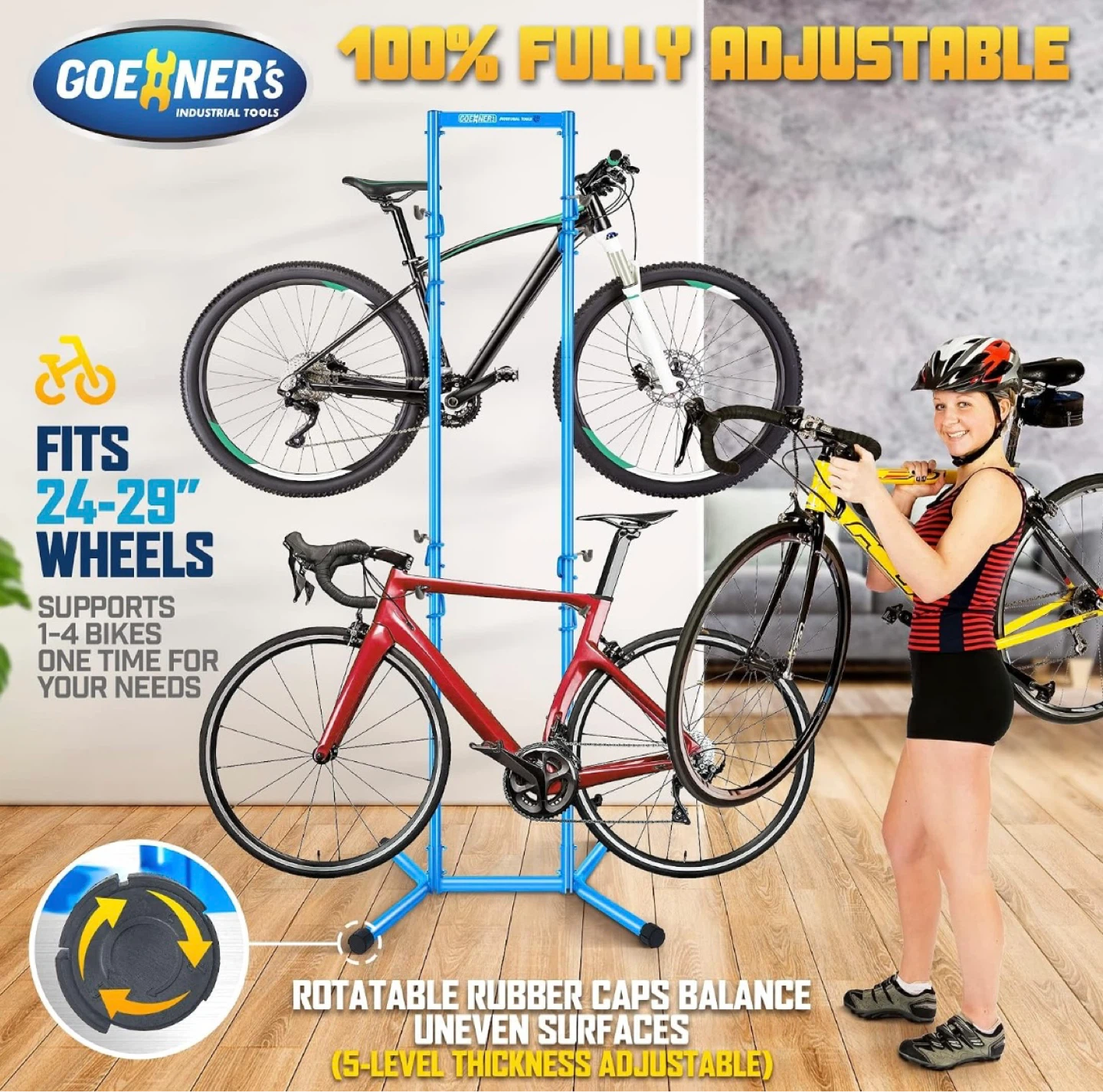 GOEHNER's 4 Bike Storage Rack Garage 4 Bicycle adjustable - photo 5