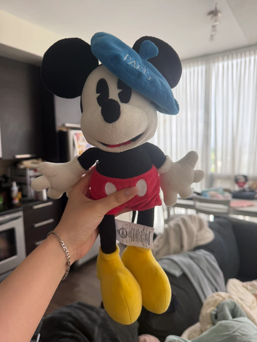 Mickey mouse with paris hat plush