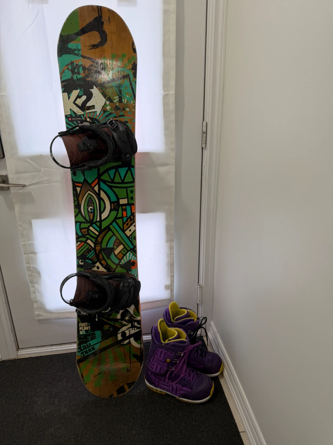 Snowboard and boots