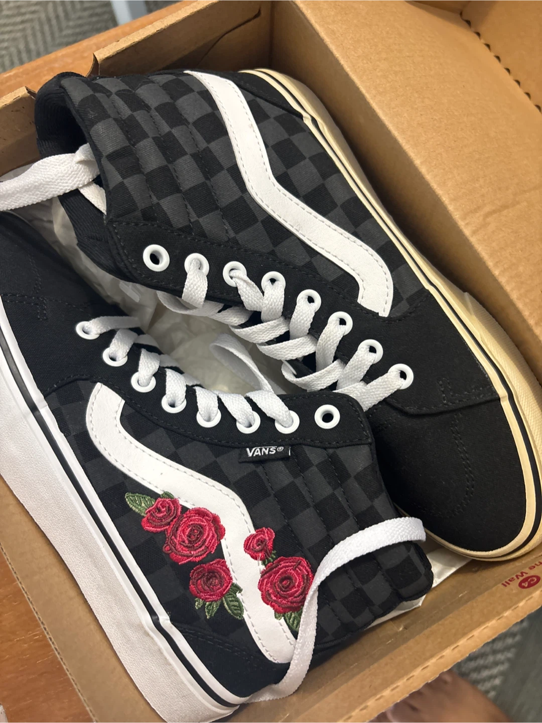 Vans Filmore Hi Rose Embroidery Black Size 7.0