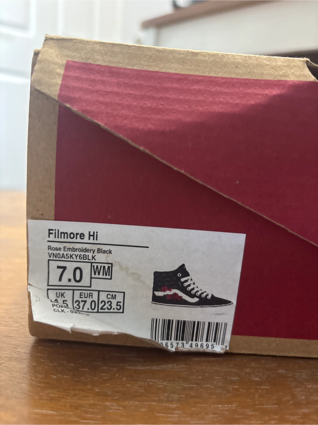 Vans Filmore Hi Rose Embroidery Black Size 7.0 - photo 3
