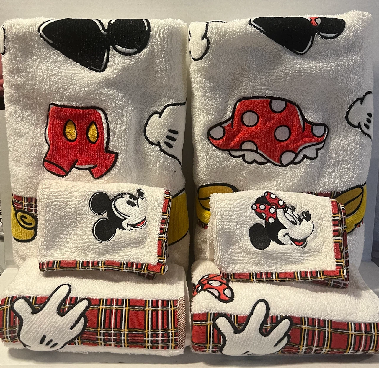 Vintage Walt Disney World Mickey & Minnie Mouse Towel Sets