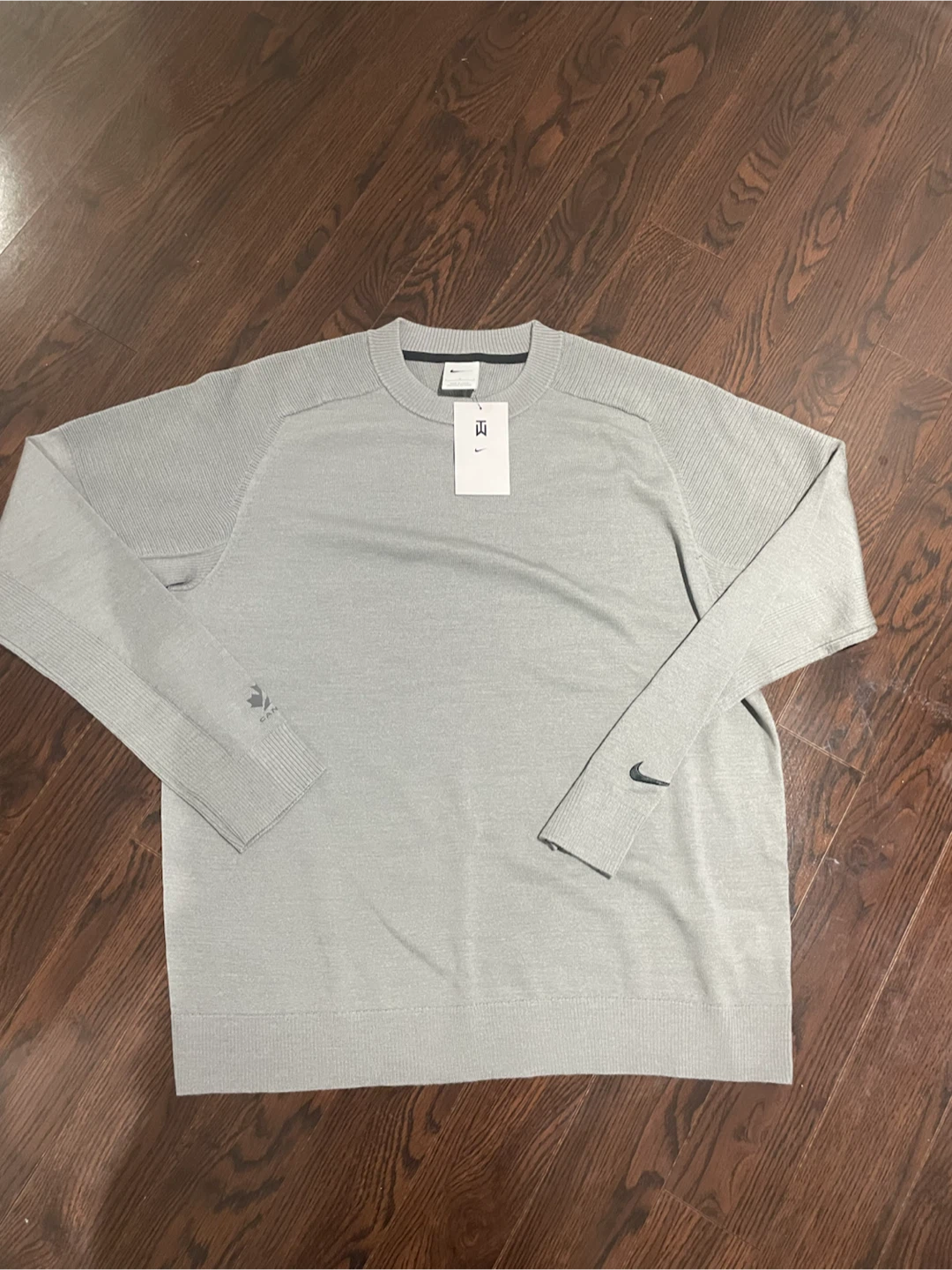 Nike Tiger Woods Collection Grey Knit Sweater Large