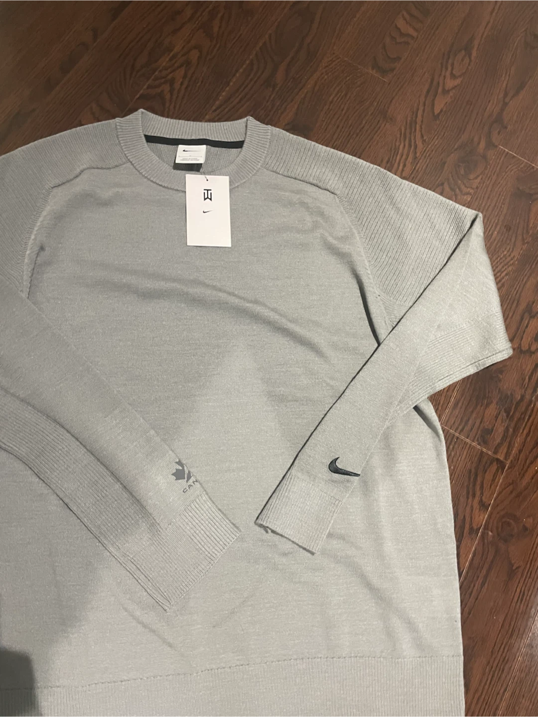 Nike Tiger Woods Collection Grey Knit Sweater Large - photo 3