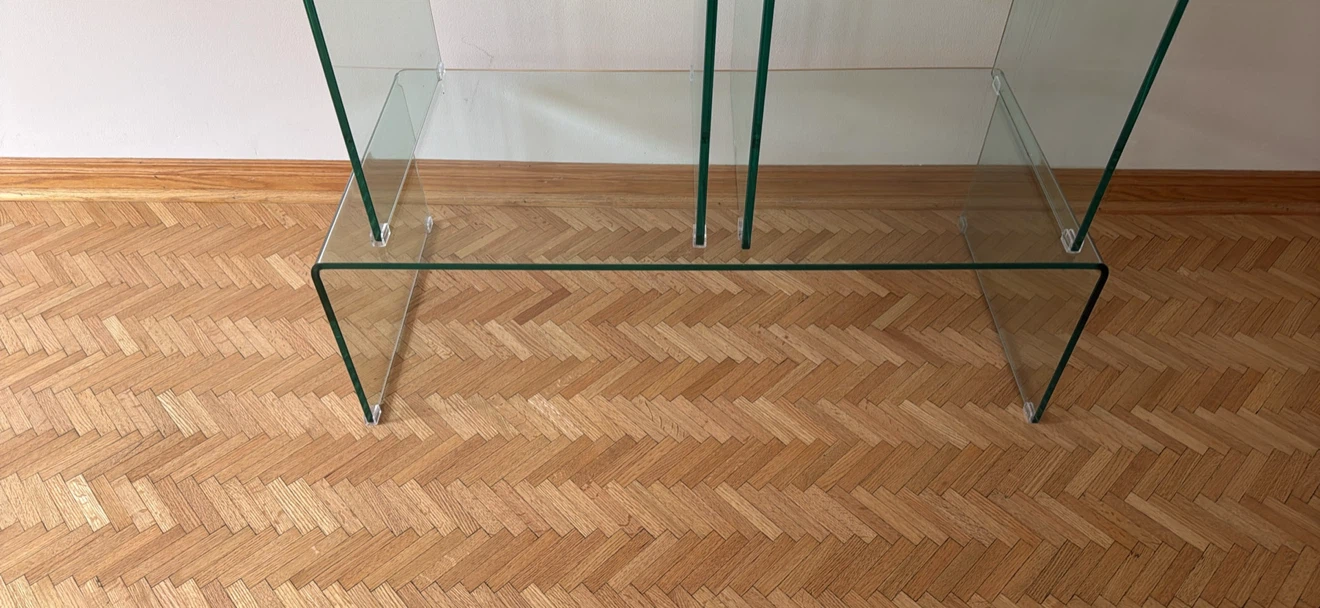 Waterfall glass table