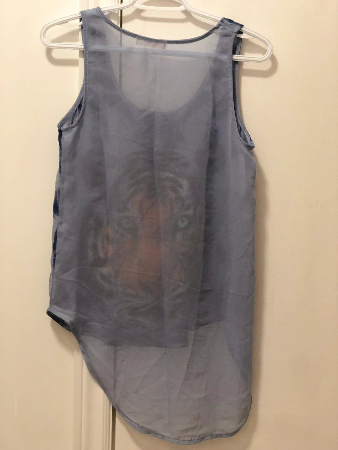 Preowned Ardene Tiger Print Sheer Top Small Sleeveless Women - photo 4