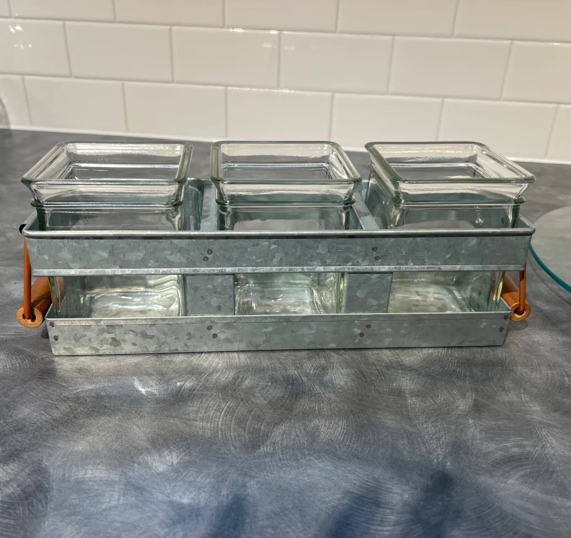 Set of 3 Glass Jars with Metal Caddy - photo 2