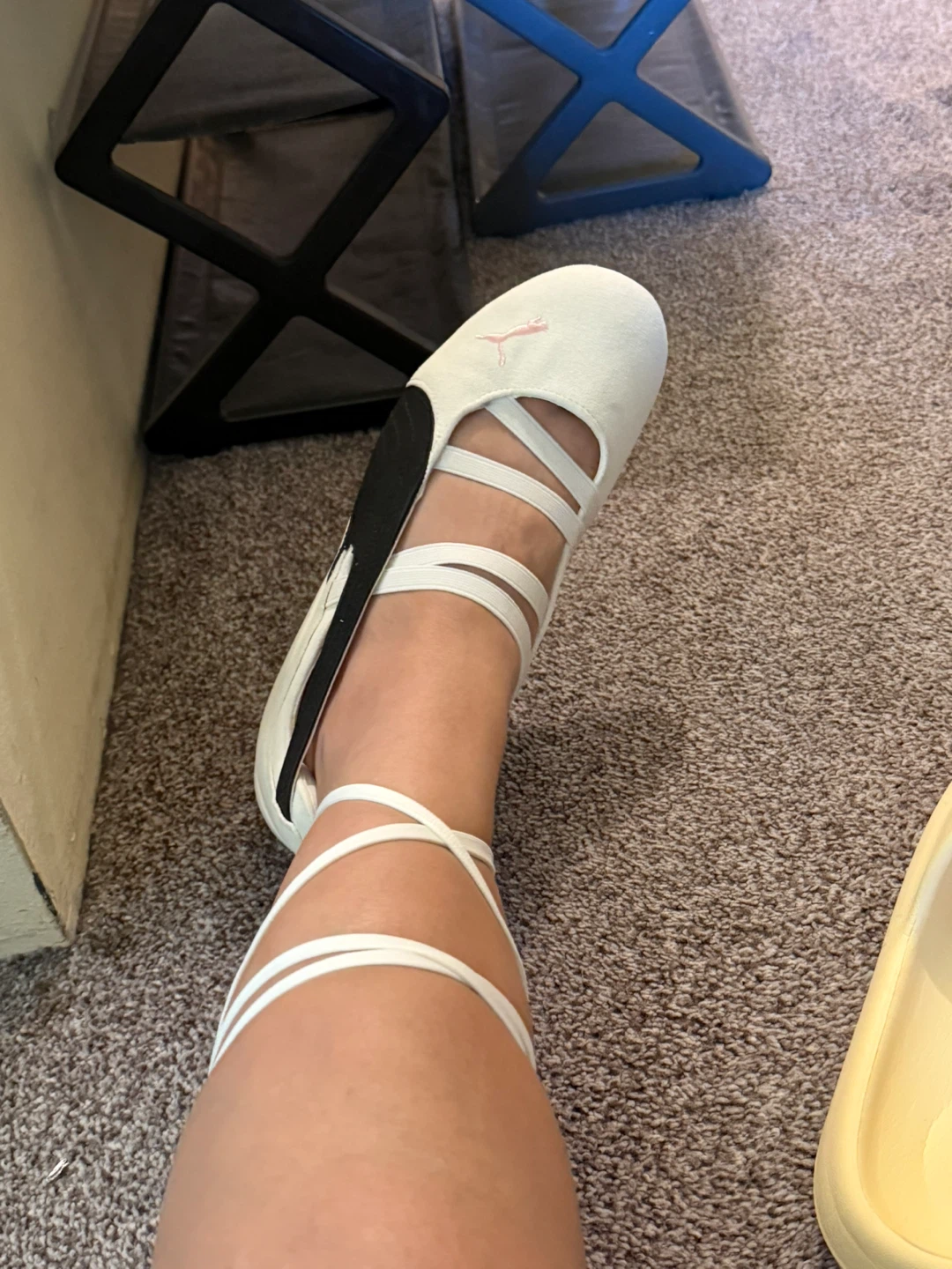 Puma H-Street ballerina flats in white and black