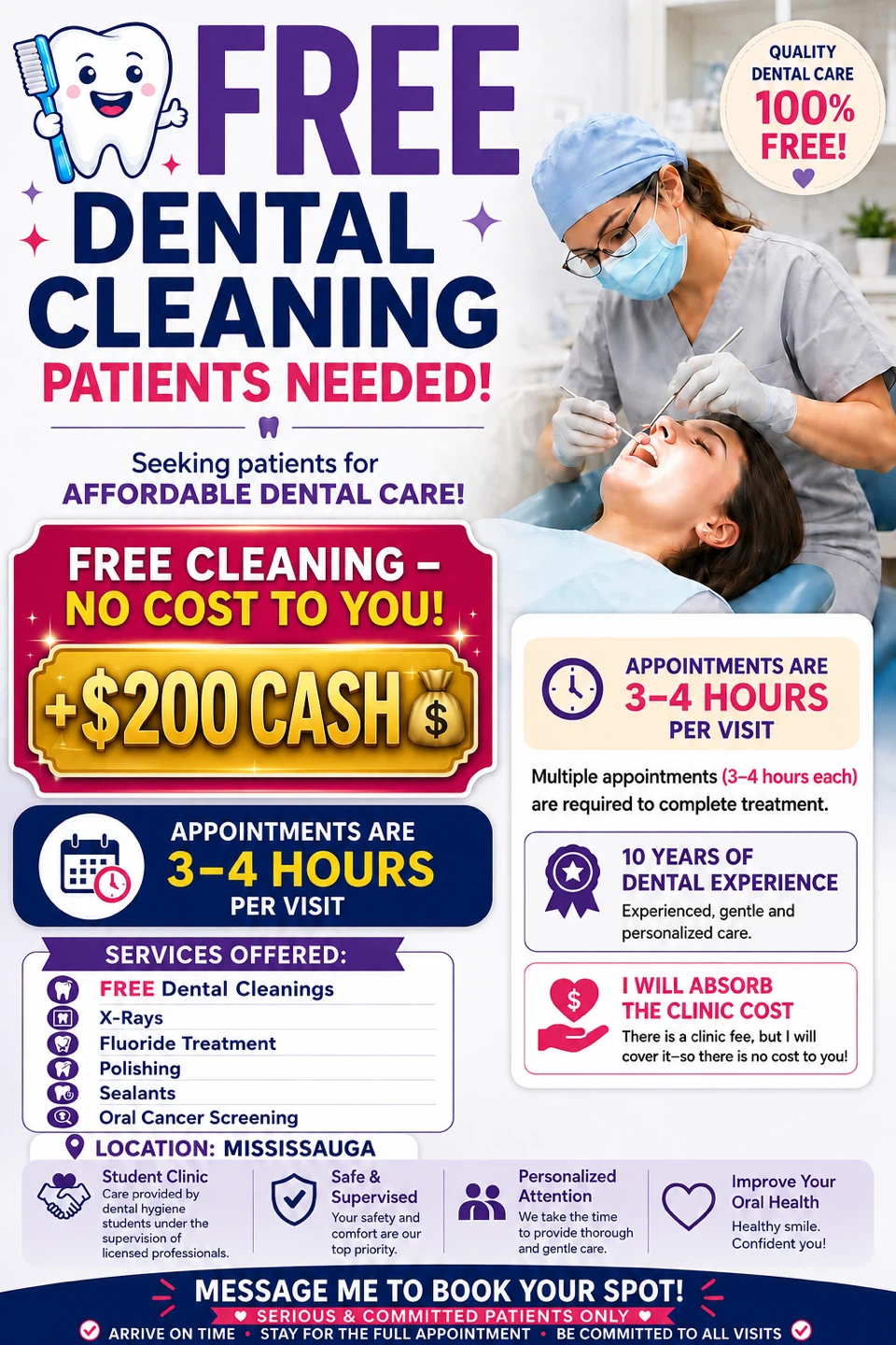 Free dental cleaning