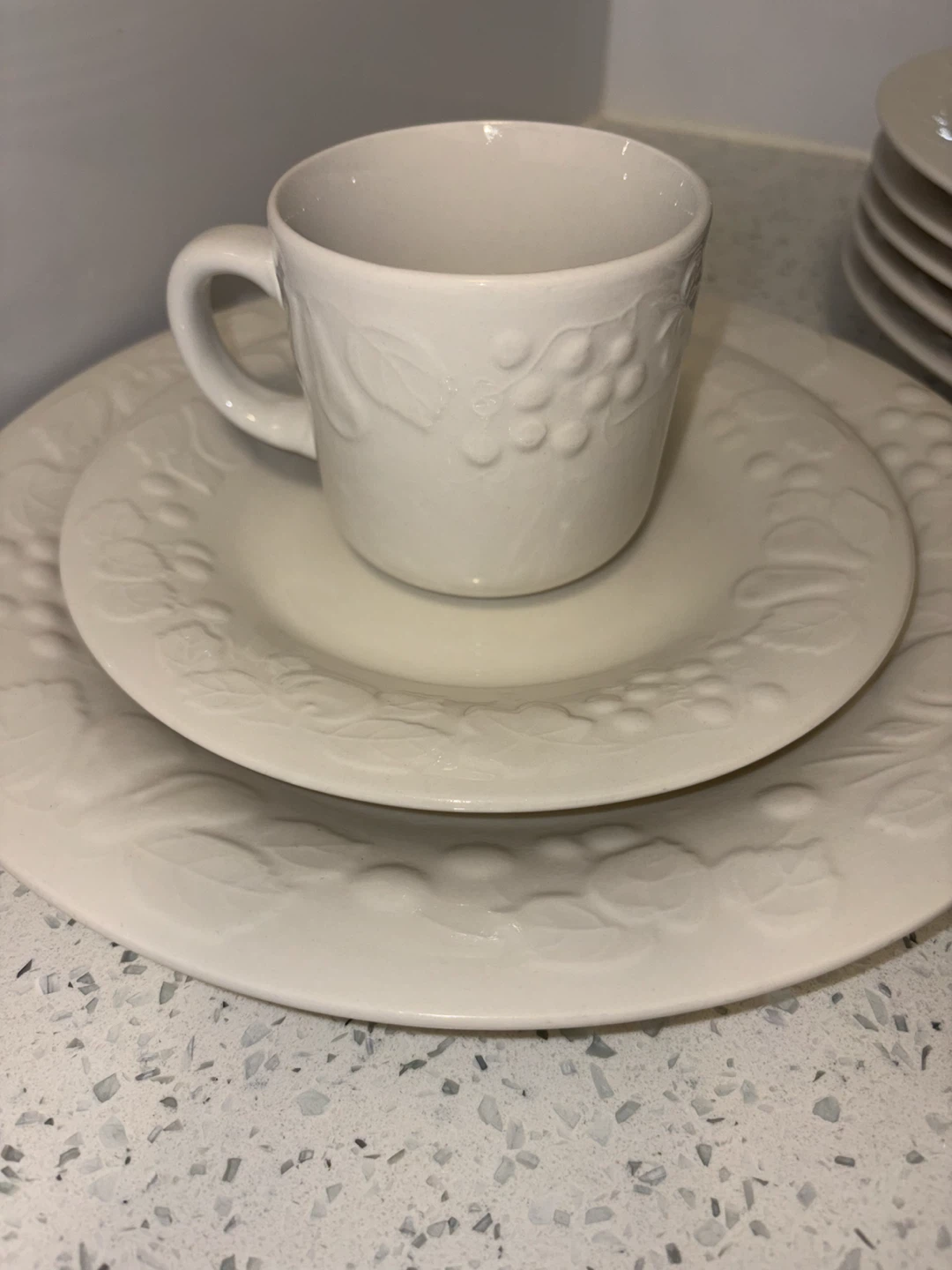 FULL SET of 6-Fruit Embossed Dinnerware
