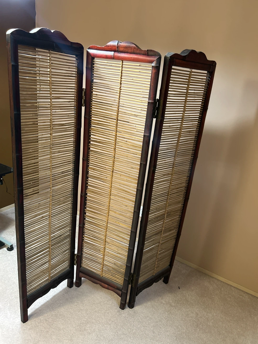 3-Panel Bamboo Room Divider Screen