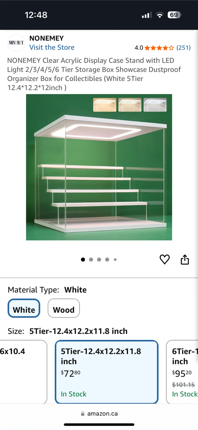 NONEMEY 5 Tier Acrylic Display Case for Collectibles