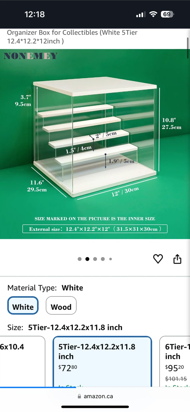 NONEMEY 5 Tier Acrylic Display Case for Collectibles - photo 2