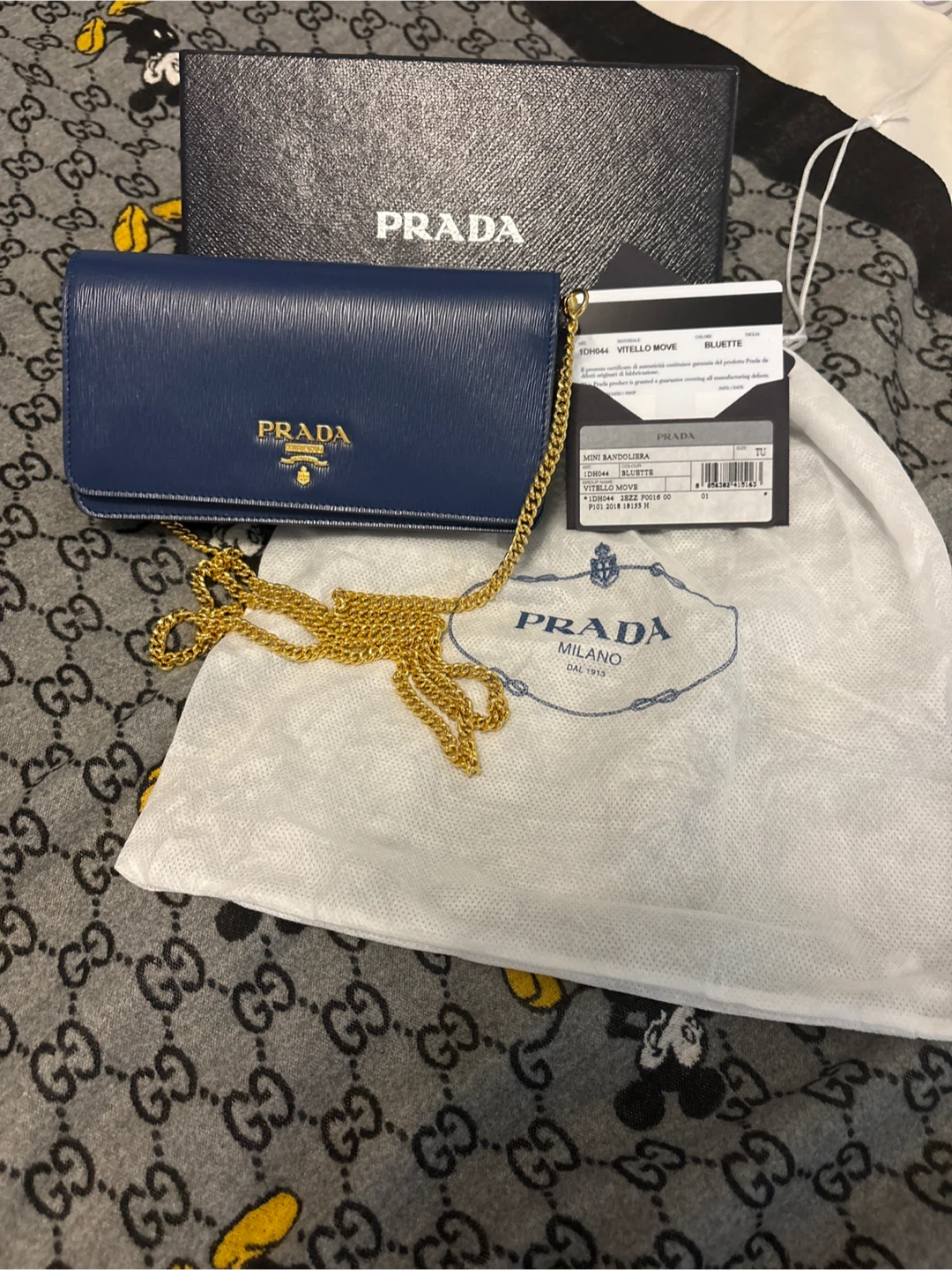 Prada Bluette Vitello Move Mini Bandoliera Bag - photo 2