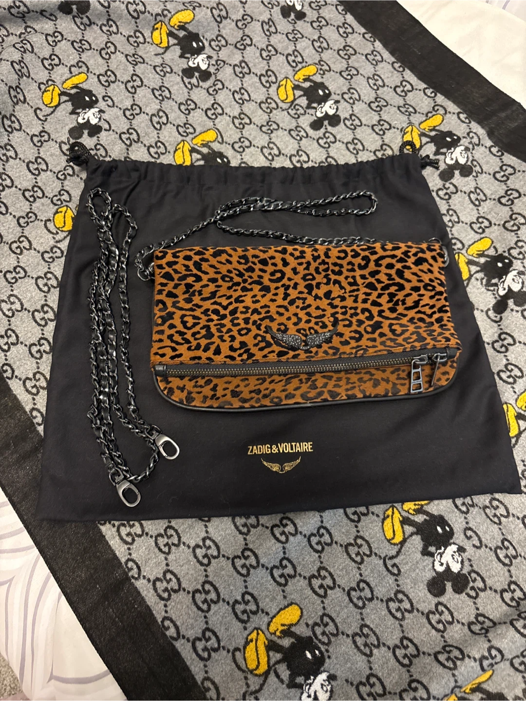 Zadig & Voltaire Leopard Print Rock Clutch
