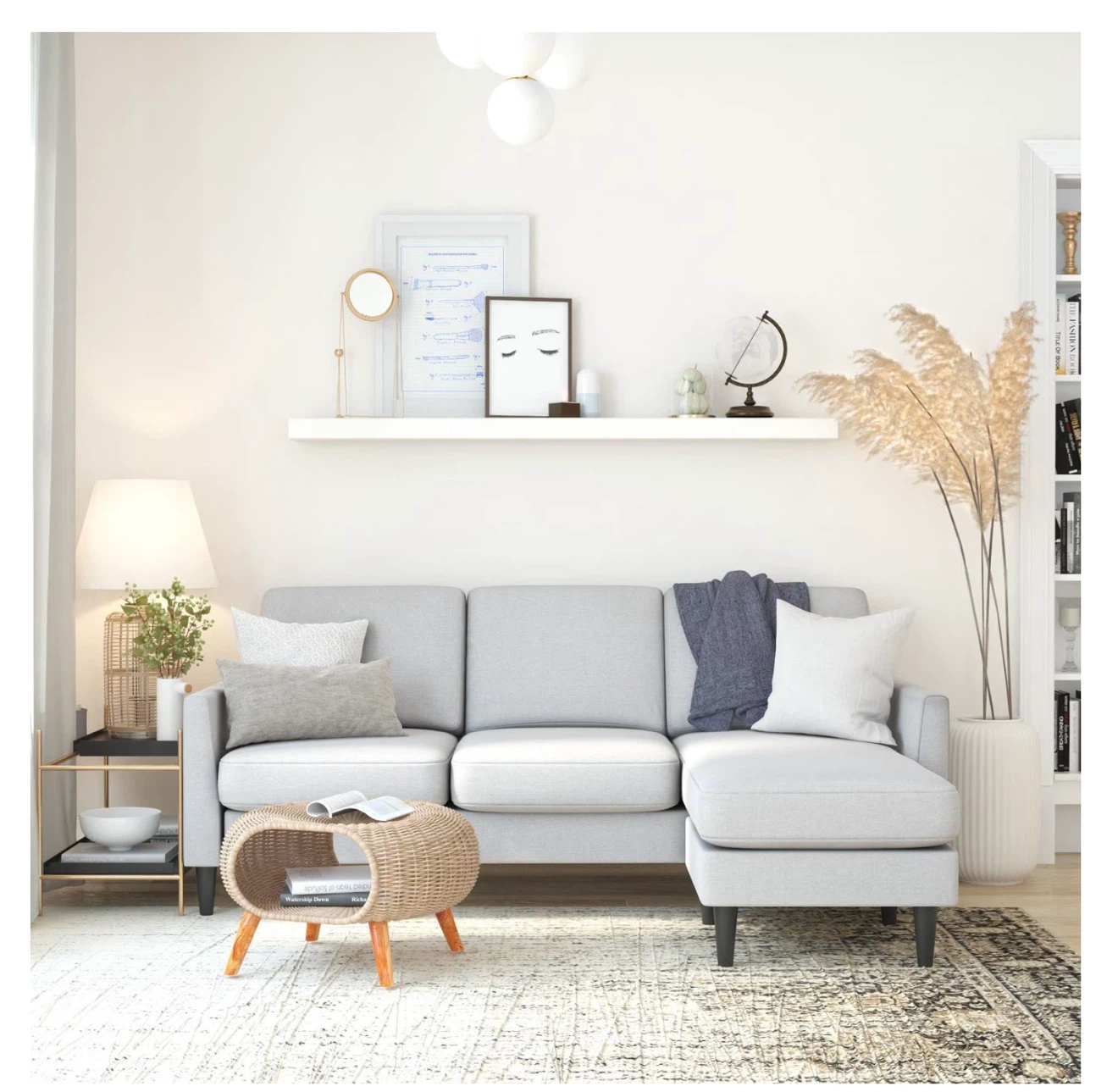 Light grey sectional sofa with chaise - photo 5