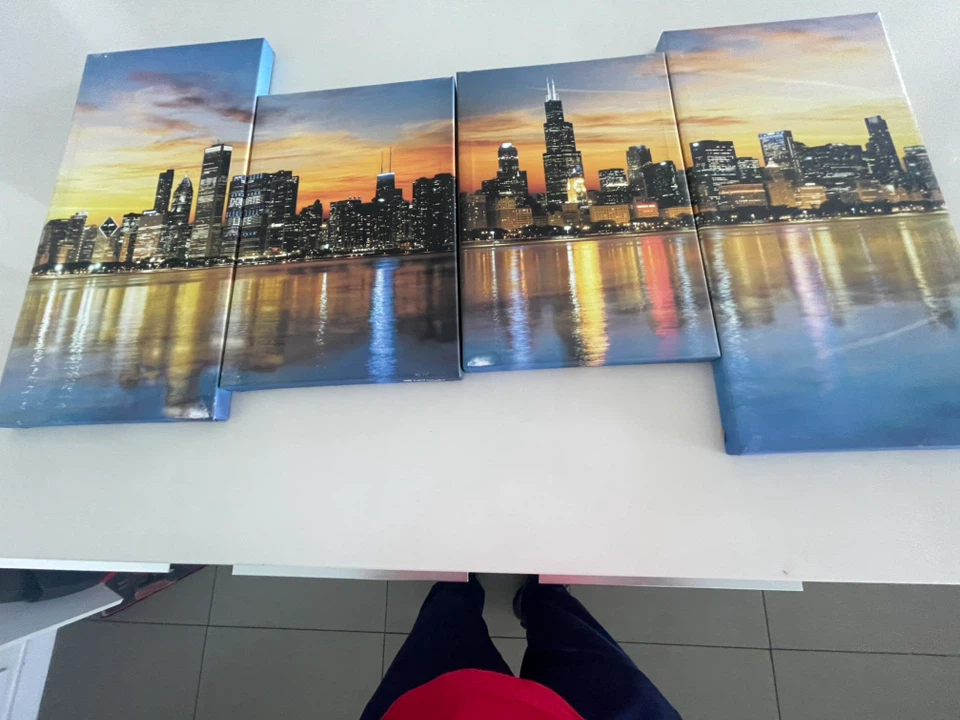 Chicago Skyline Canvas Wall Art 4-Piece Set - photo 2