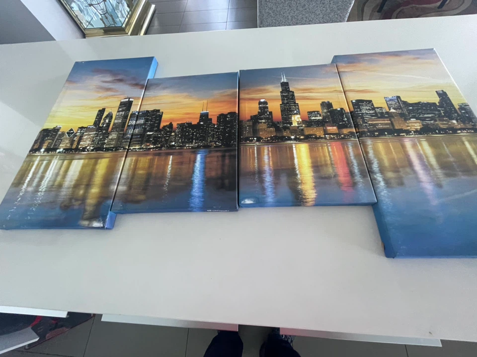 Chicago Skyline Canvas Wall Art 4-Piece Set - photo 3