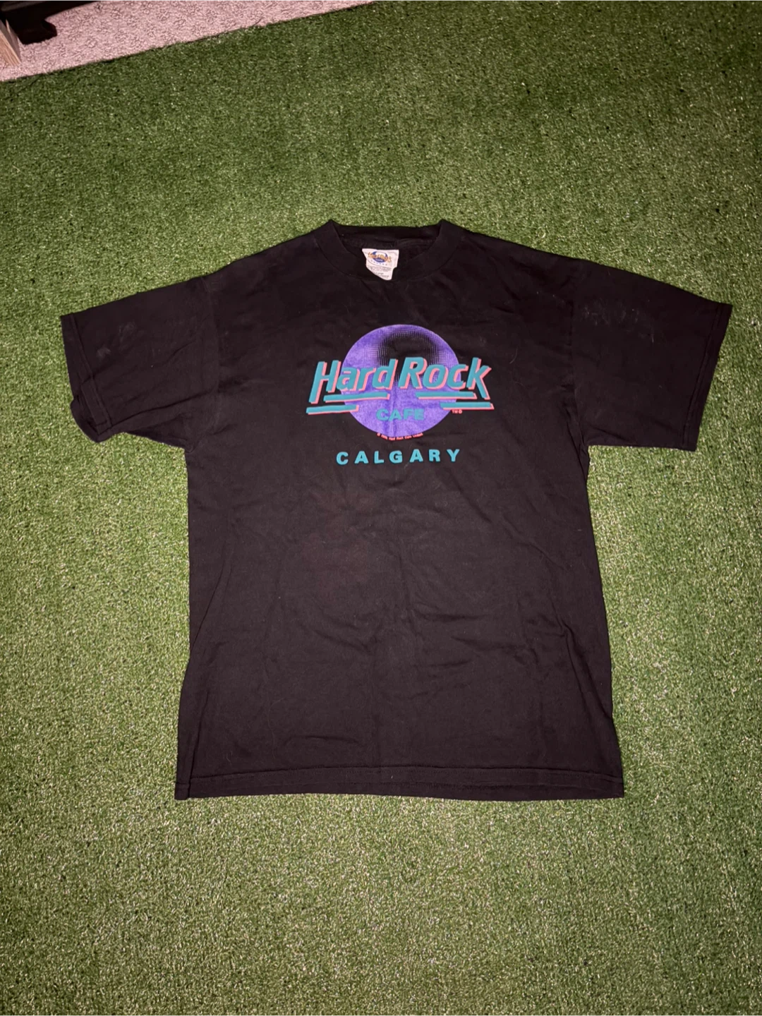 Vintage 1989 Hard Rock Cafe Calgary T-Shirt Large Black