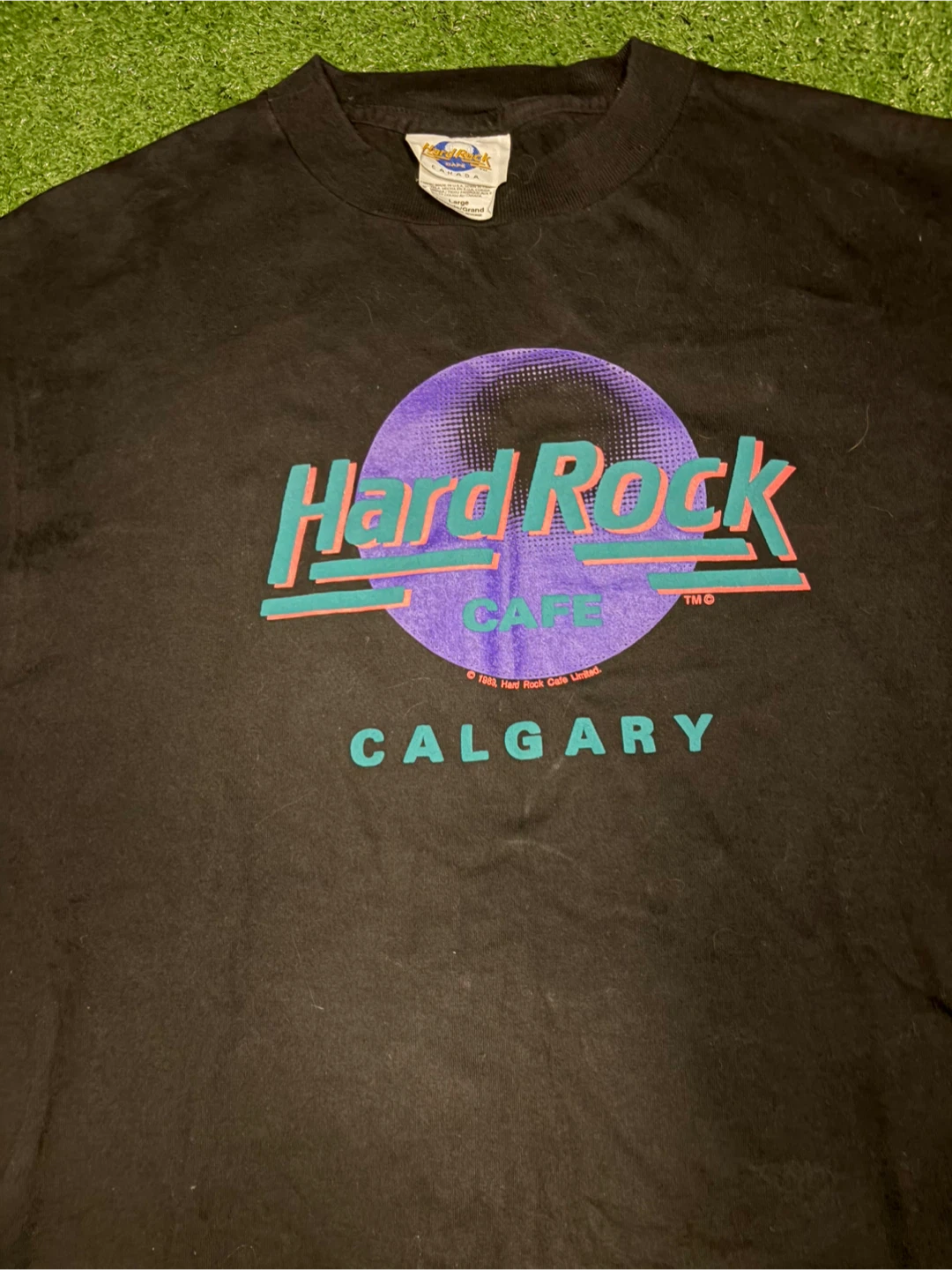 Vintage 1989 Hard Rock Cafe Calgary T-Shirt Large Black - photo 2