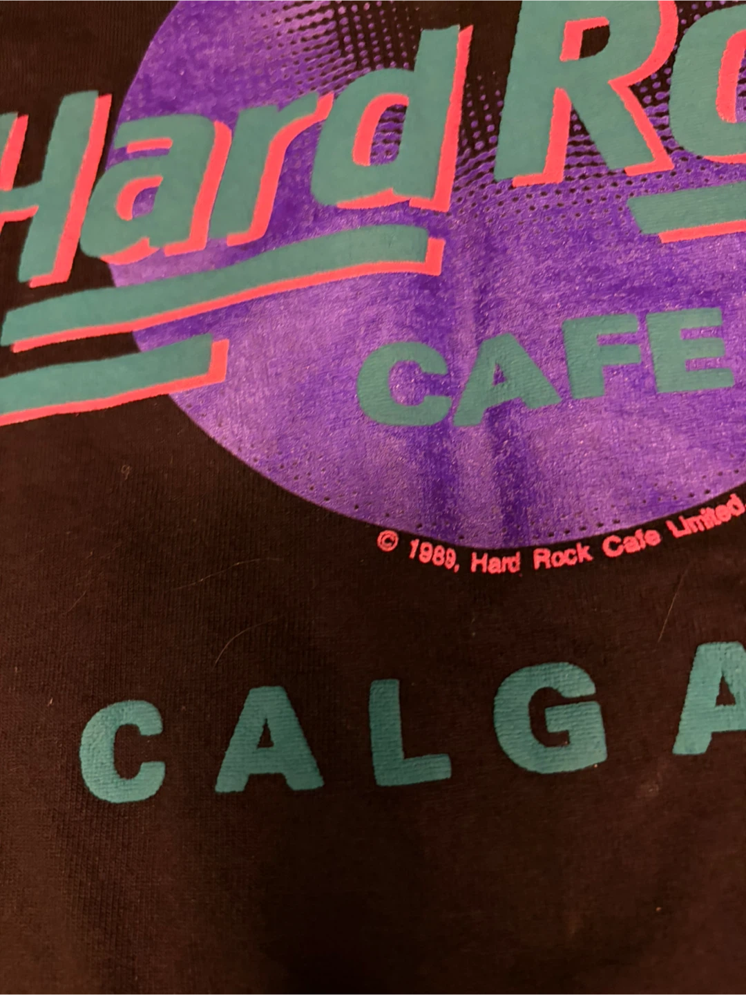 Vintage 1989 Hard Rock Cafe Calgary T-Shirt Large Black - photo 4
