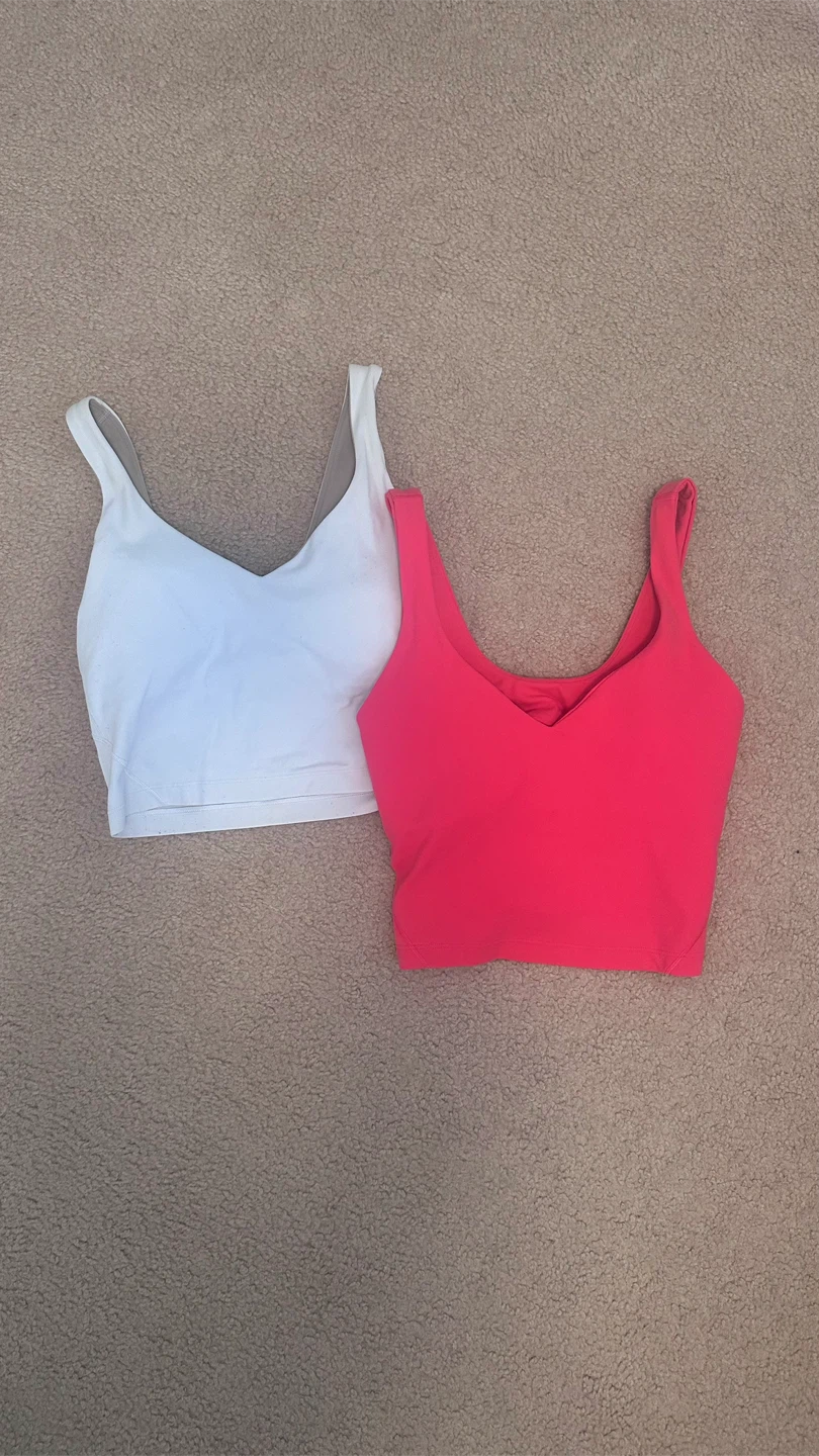 Lululemon Align Tank Tops in White and Pink