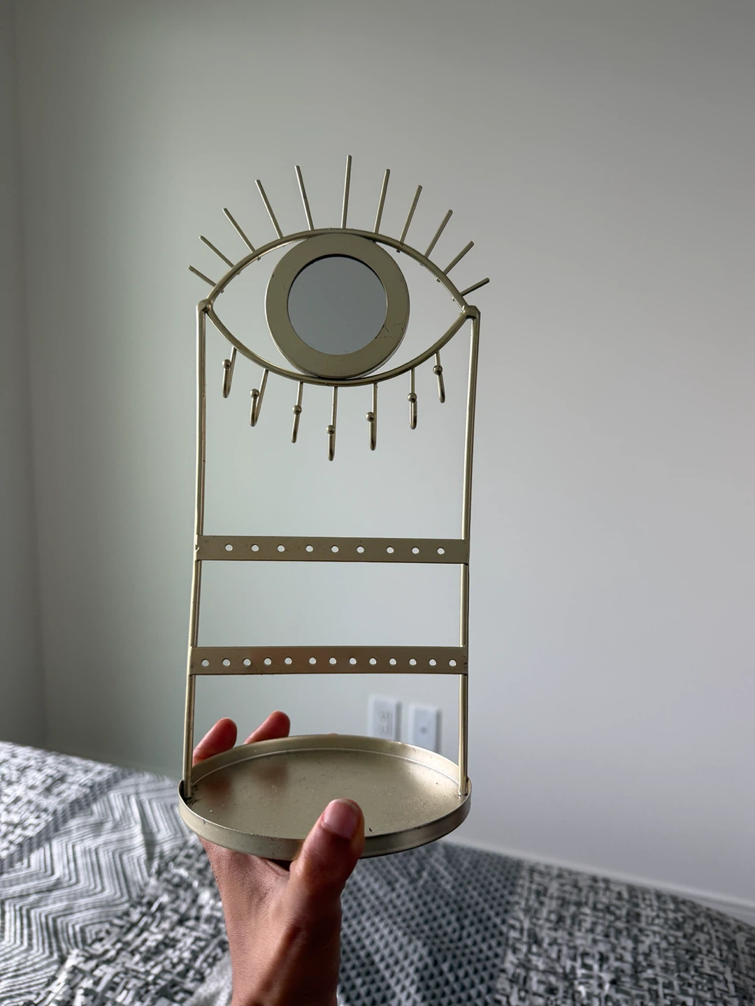 Gold Evil Eye Jewelry Stand with Mirror