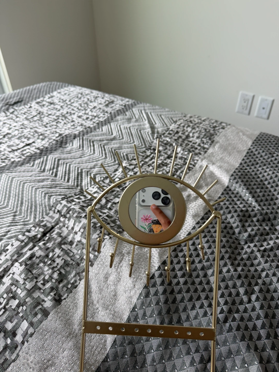 Gold Evil Eye Jewelry Stand with Mirror - photo 3