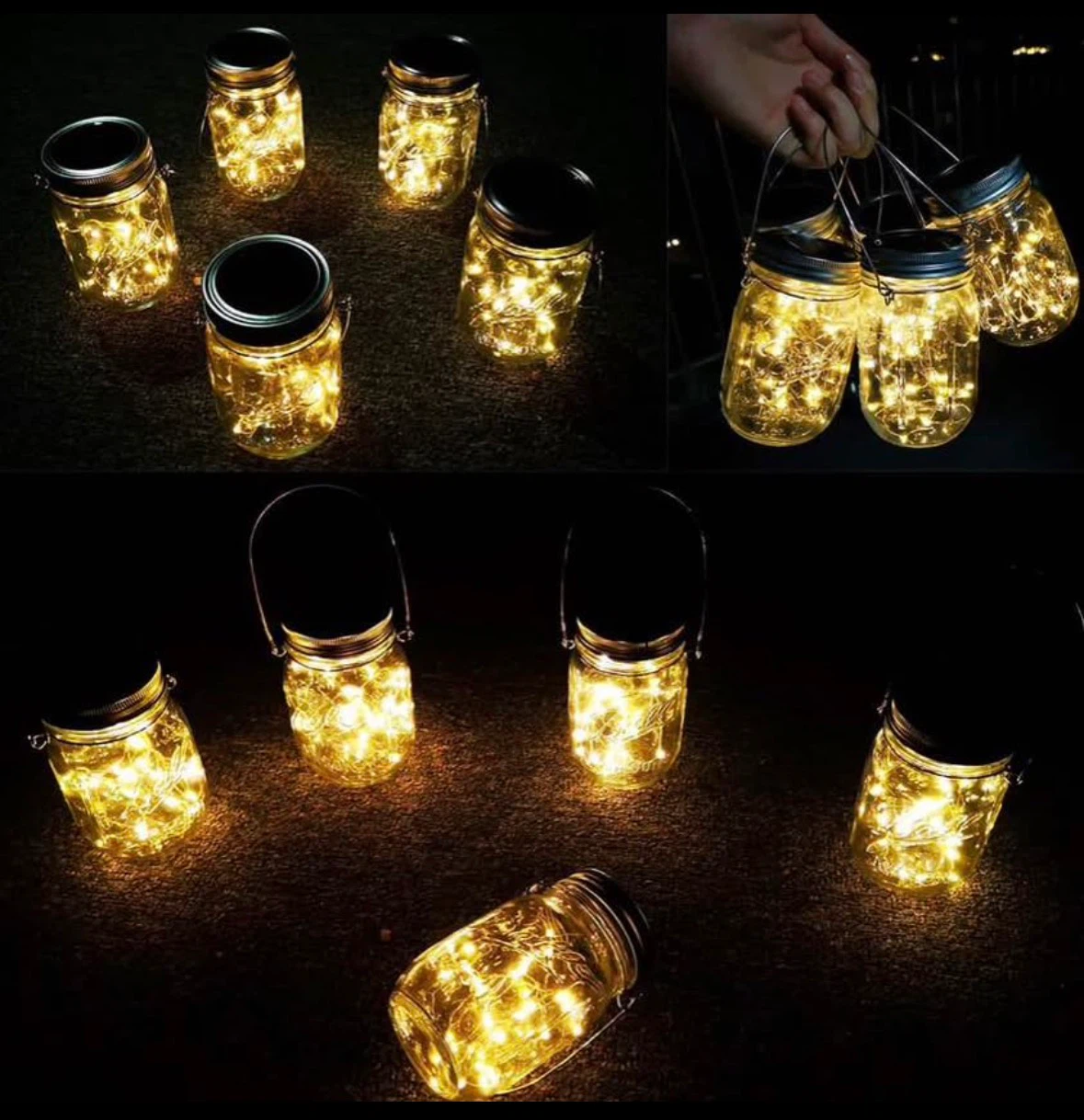 Solar Lanterns Mason Jar Hanging Lights,4 Pack - photo 3