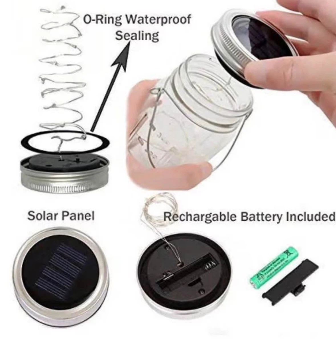 Solar Lanterns Mason Jar Hanging Lights,4 Pack - photo 4