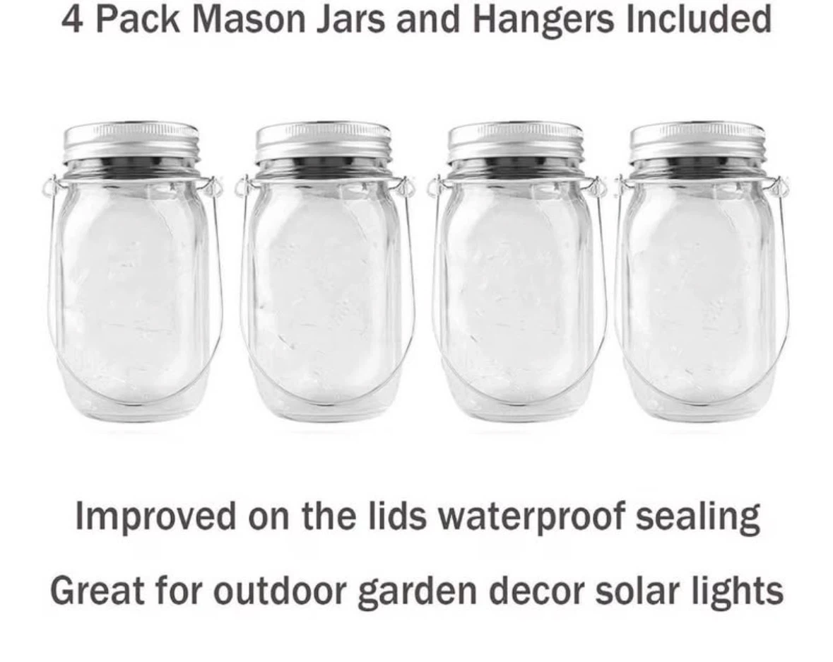 Solar Lanterns Mason Jar Hanging Lights,4 Pack - photo 5