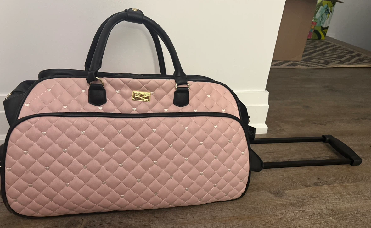 Luv Betsey Pink Heart Quilted Rolling Duffle Bag - photo 2
