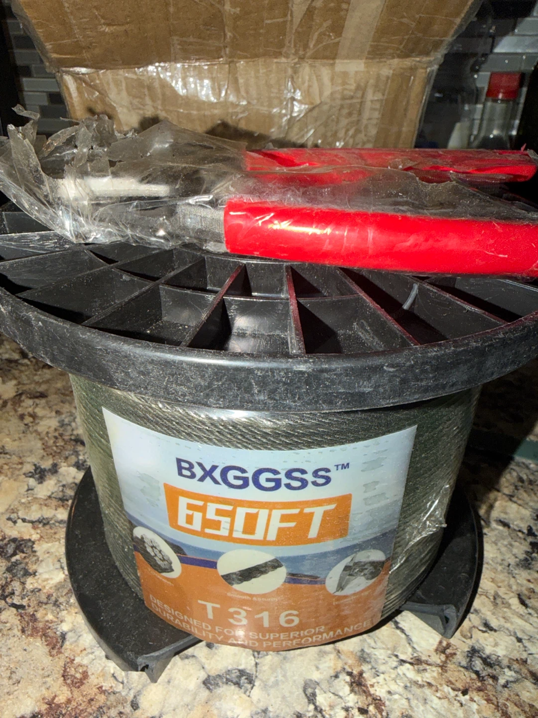 BXGGSS T316 Stainless Steel Cable 650ft with Cutter