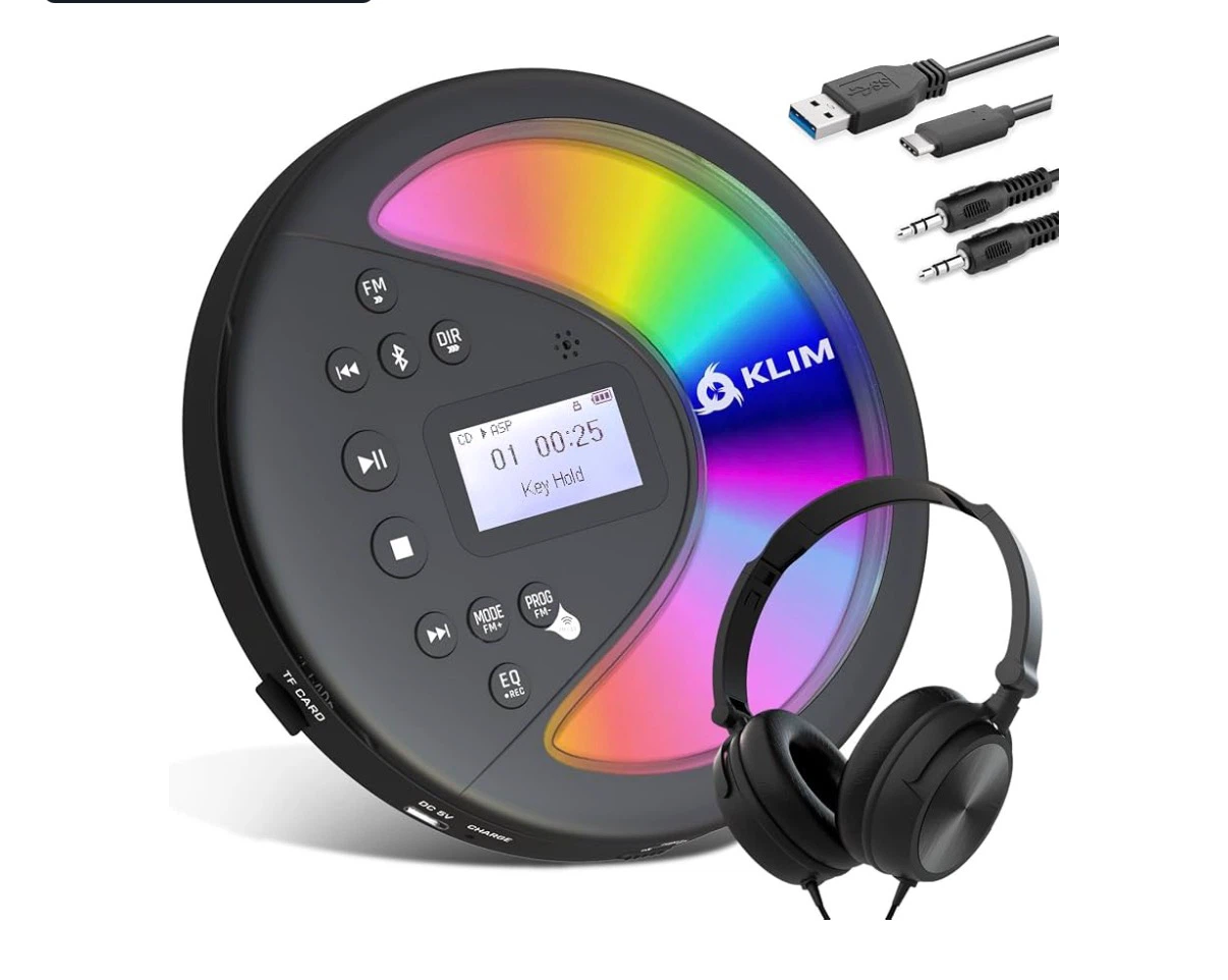 New KLIM Discover with Headphones Portable CD Player