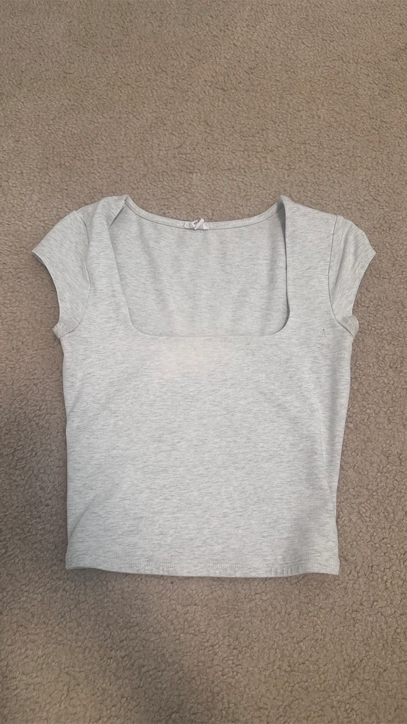 Light Grey Garage Square Neck Tee XS