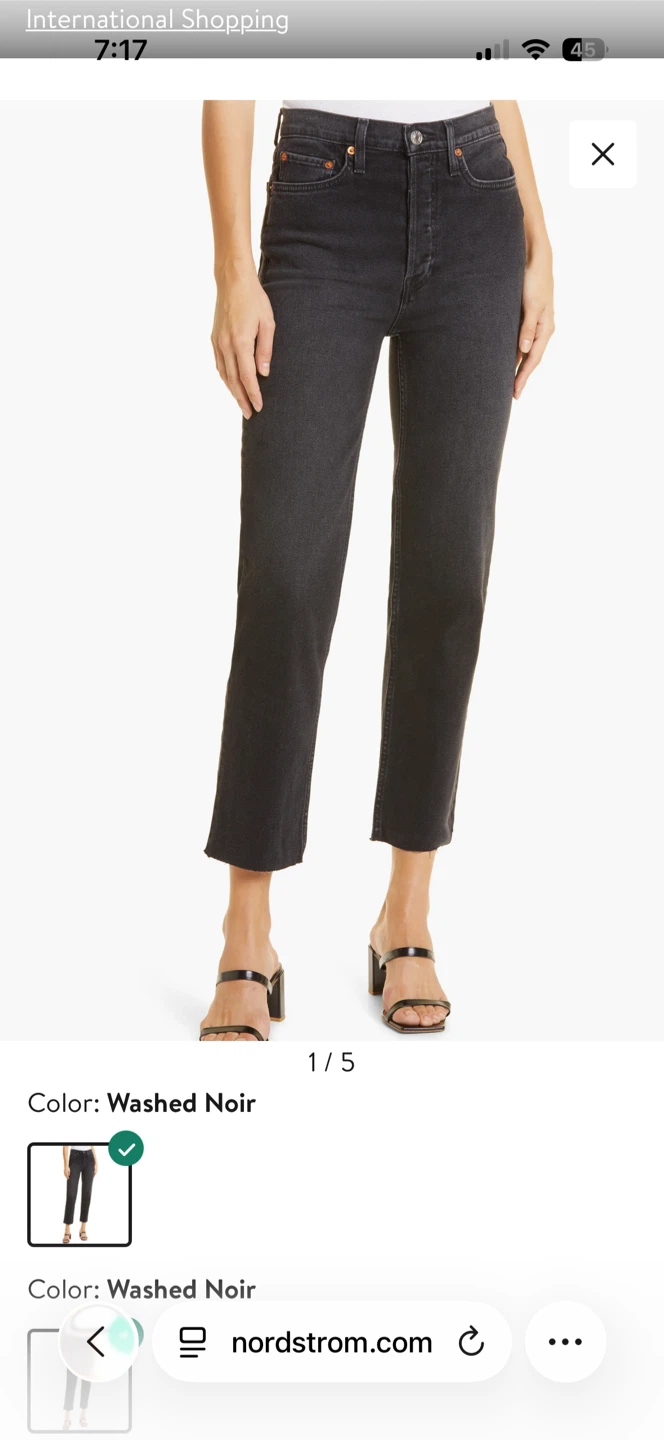 BNWT RE/DONE 70s Stove Pipe Jeans in Black Size 23 - photo 2