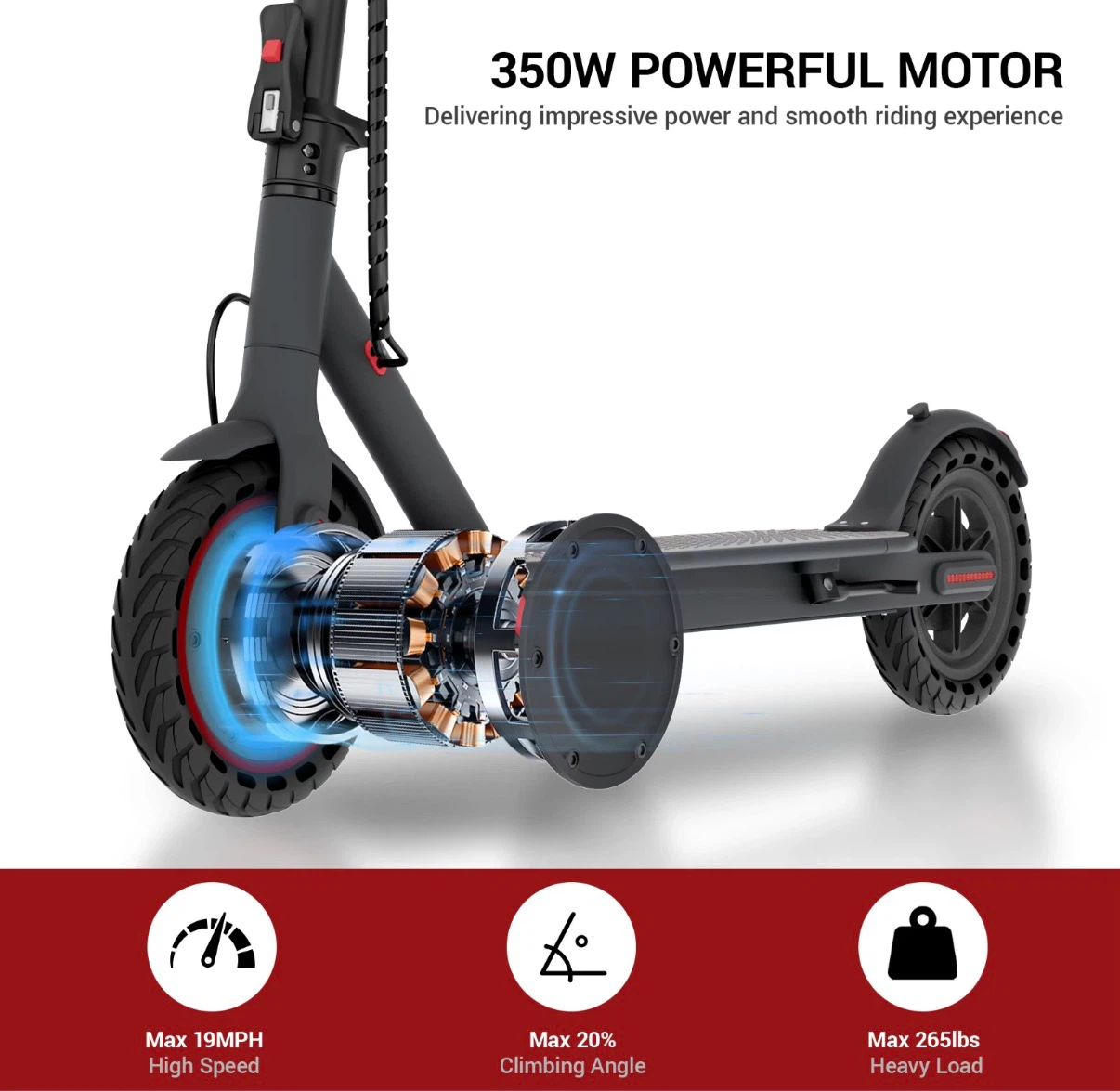 Laoped 350W Electric Scooter with 8.5-inch Tires - photo 4